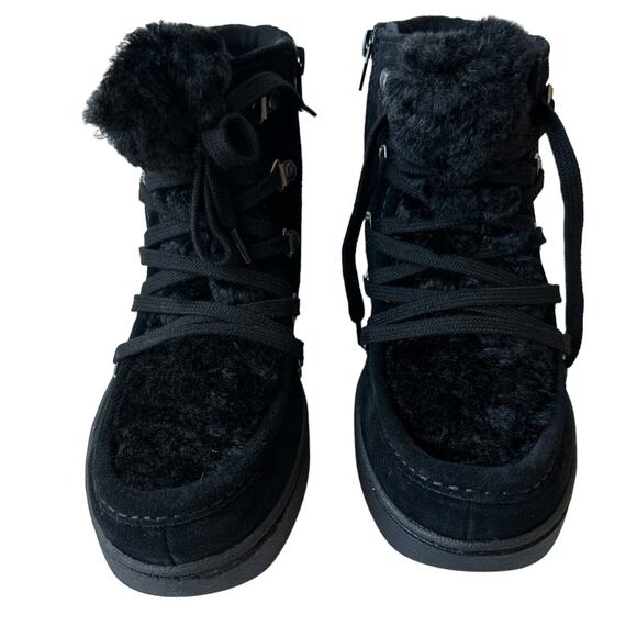 Zodiac Boots Pierson Black Suede Leather Hiking Boot Faux Fur Women's Size 6M - Picture 4 of 11